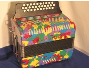 Canarino B system button accordion - multicolour